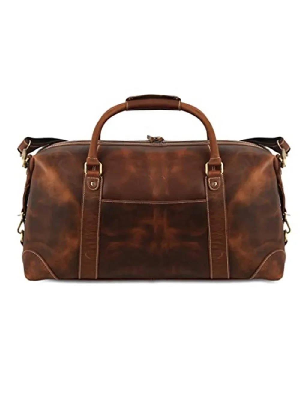 Unisex Leather Travel Duffle Bag Overnight Weekend Duffel Bag